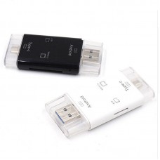3in1 OTG Adapter: USB Typ C 3.1, USB Micro-B auf microSD SD T-Flash Kartenleser