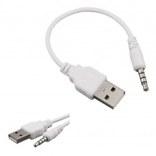 Adapter USB-A Male auf 3,5 mm Klinkenstecker Klinke AUX Kabel Audio Musik weiß