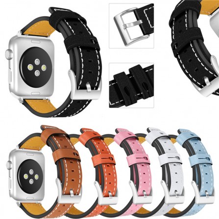 Leder-Armband, Echtleder für Apple Watch iWatch 38 / 42 mm, verschiedene Farben